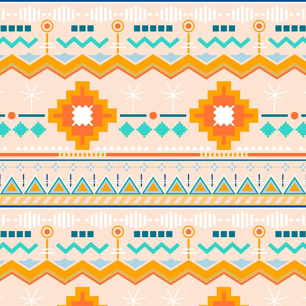 Tribal Aztec pattern background, seamless pastel vector design
