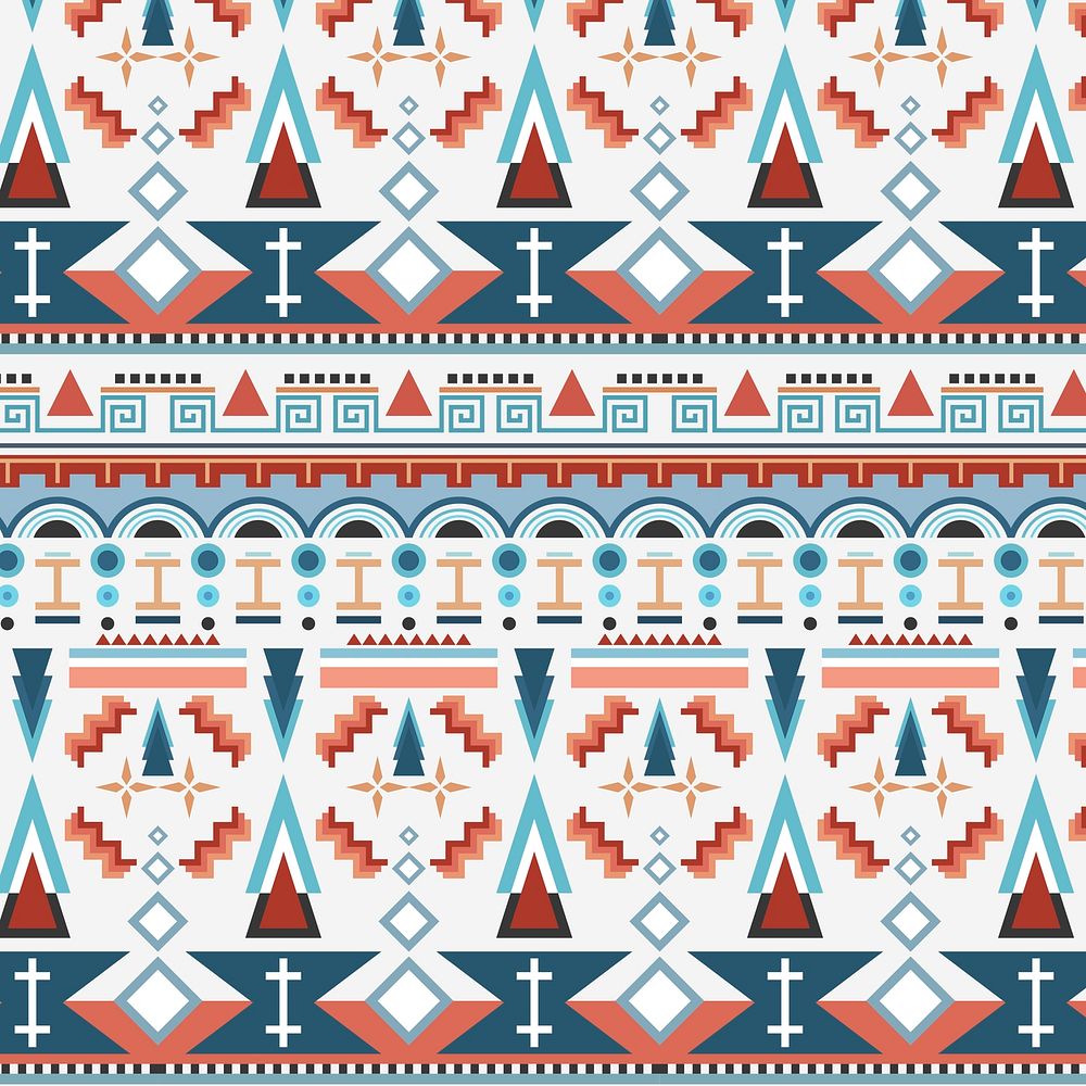 Colorful tribal seamless pattern background vector