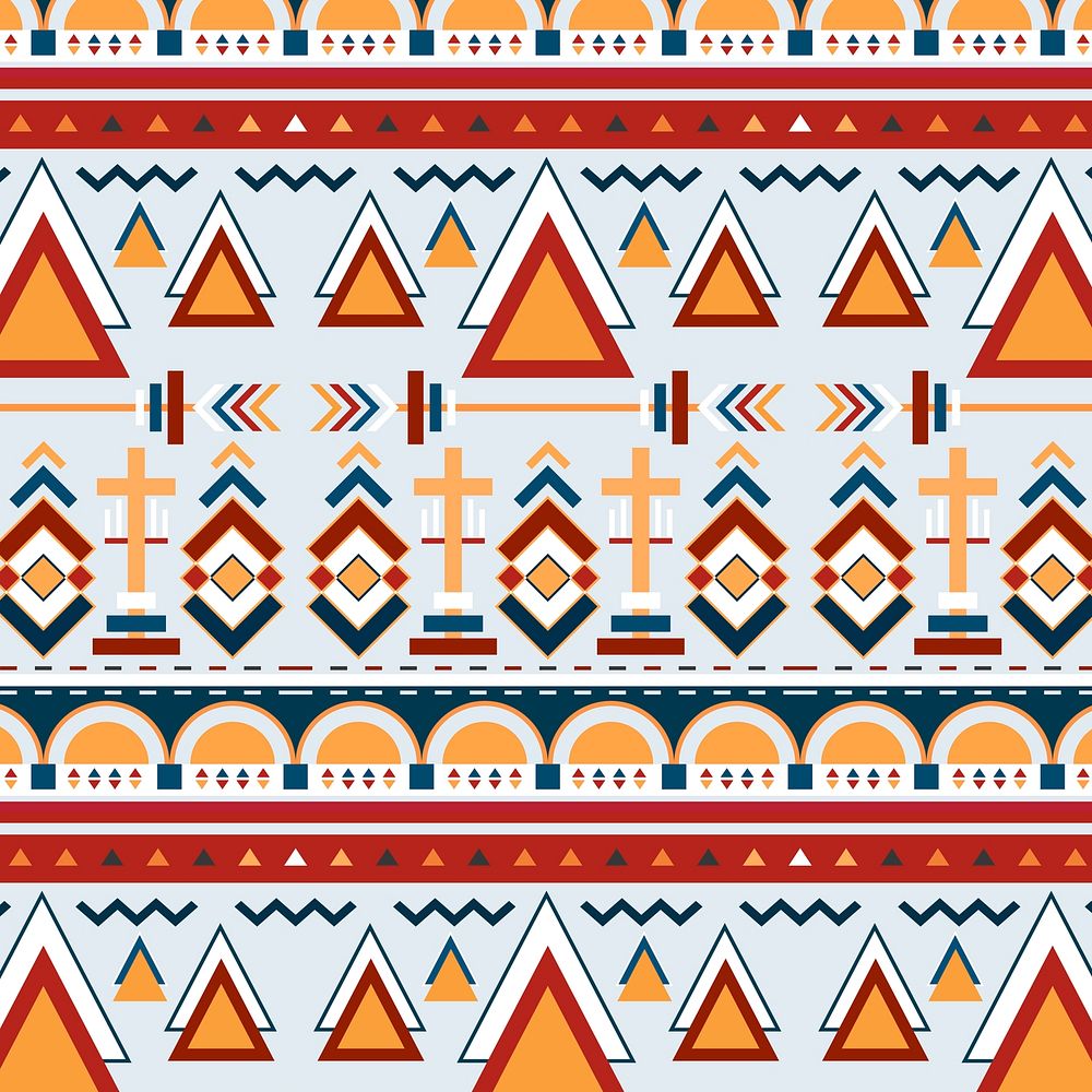 Tribal seamless pattern background vector, colorful design