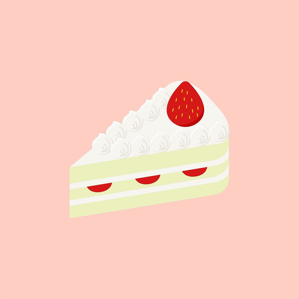 Valentine&rsquo;s day gift strawberry cake illustration