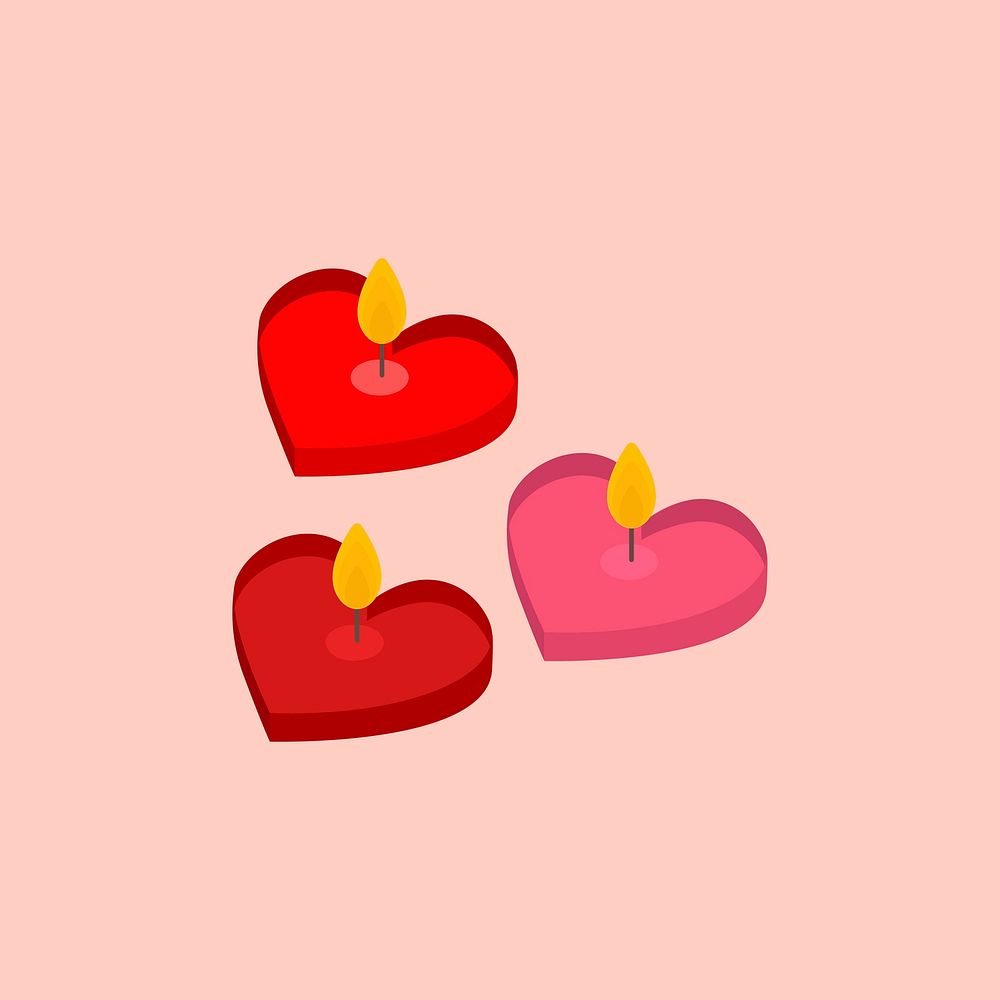Cute Valentine&rsquo;s gift candles element graphic