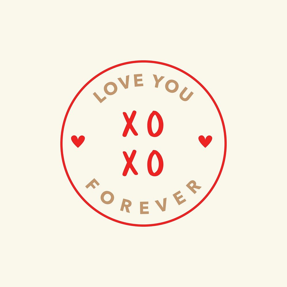 Love You Forever psd Valentine&rsquo;s day greeting sticker