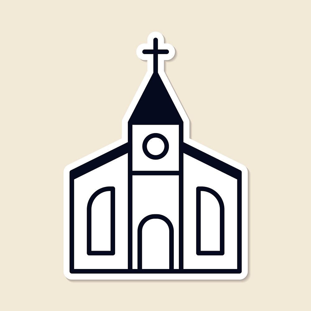 Church place of worship sticker design element vector