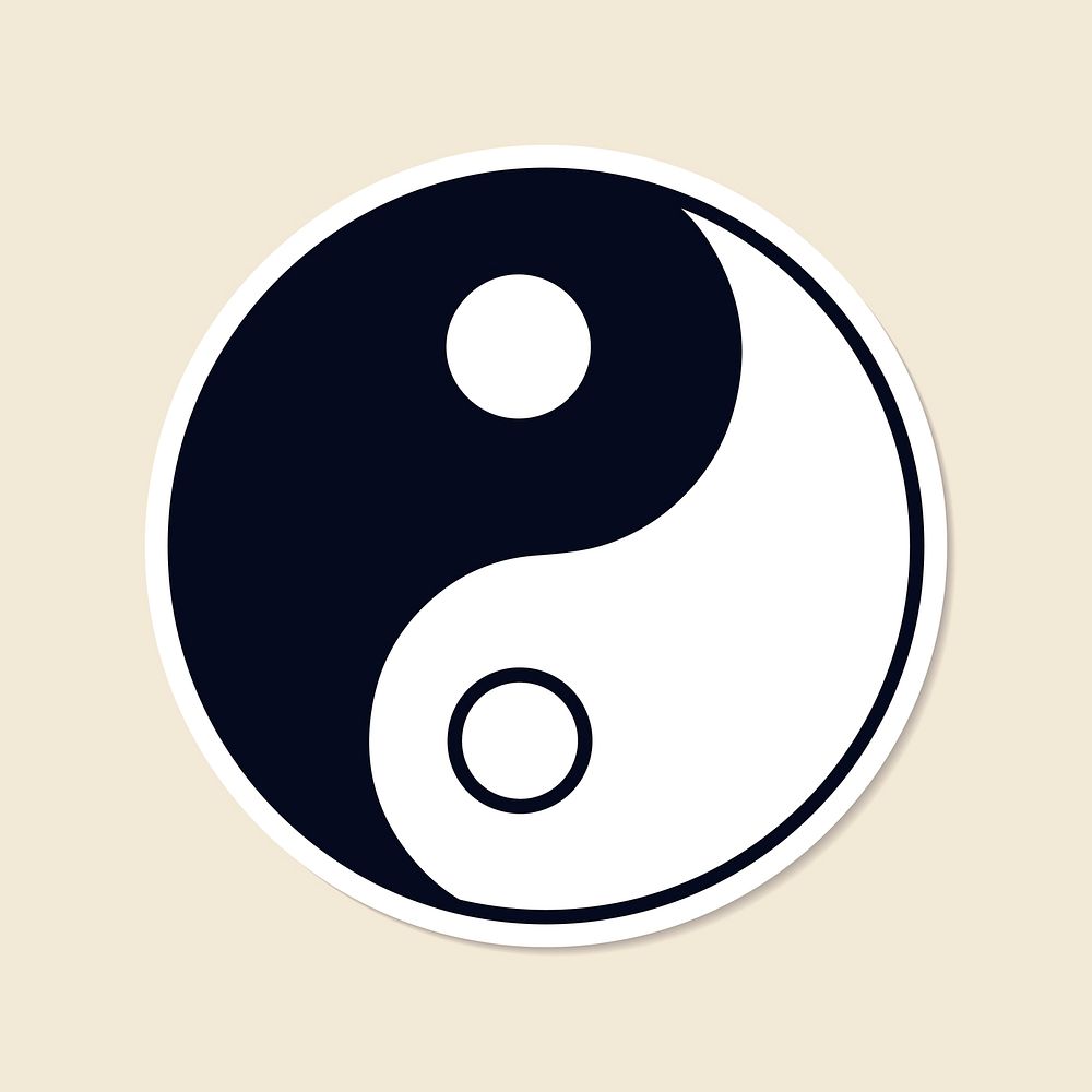 The Yin and Yang symbol sticker vector