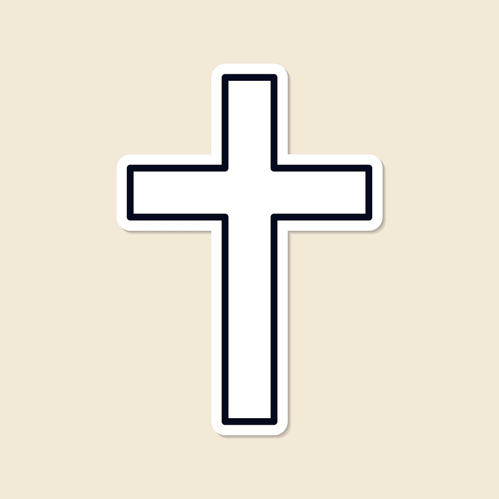 The Christian cross sticker design element vector