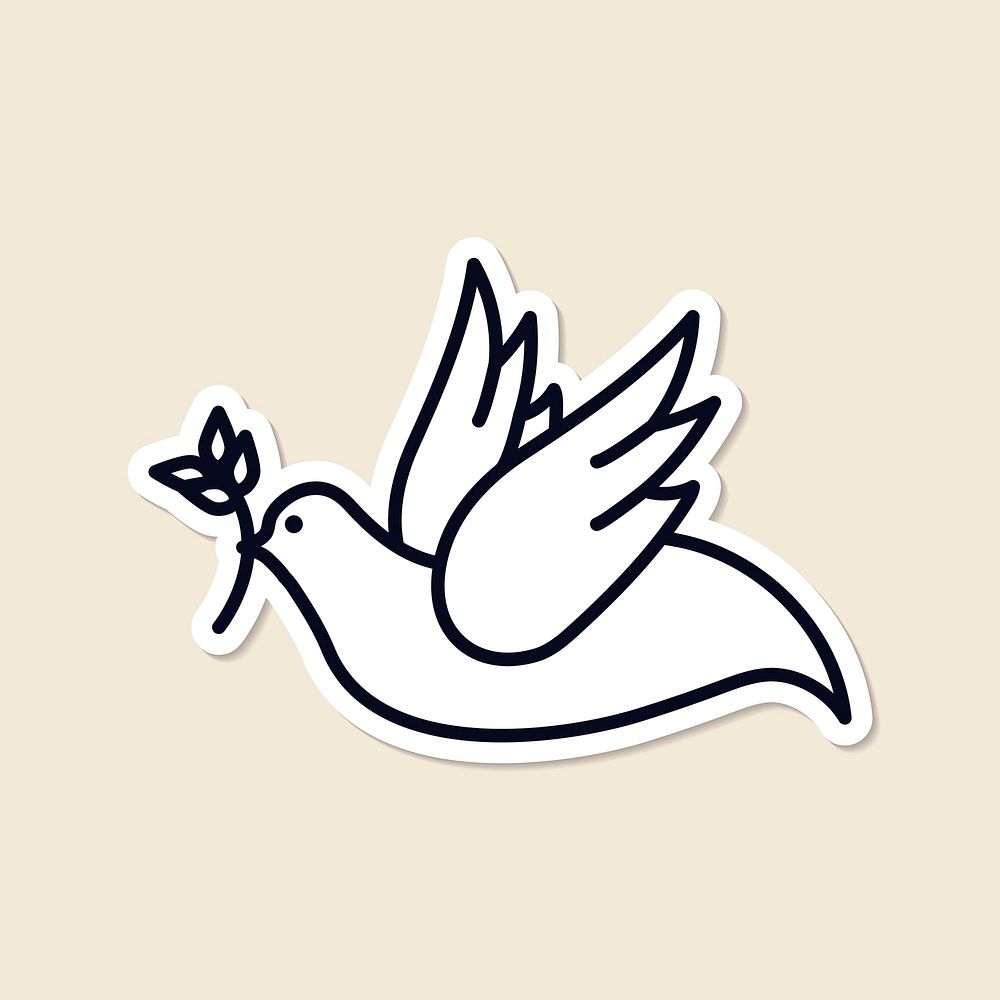 Christian dove of peace symbol sticker vector