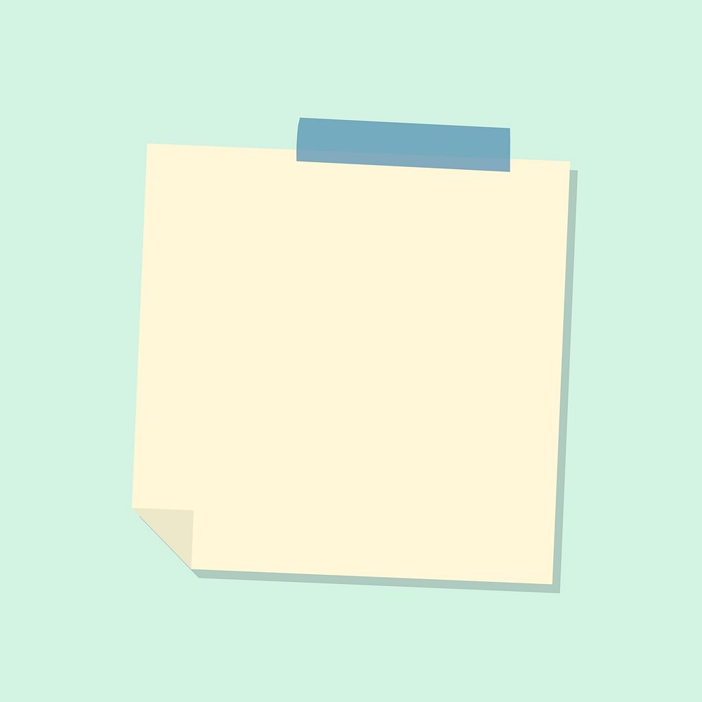 Pastel yellow notepaper journal sticker vector