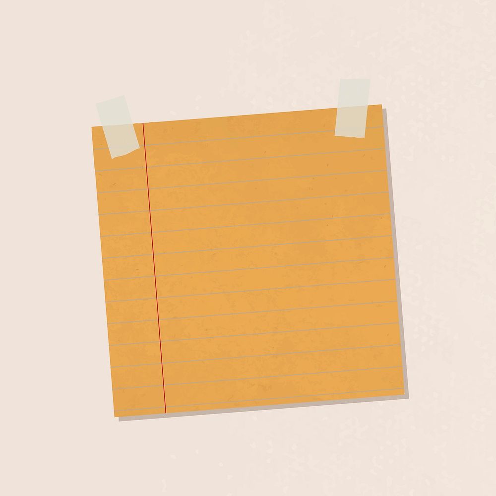 Brown lined notepaper journal sticker vector