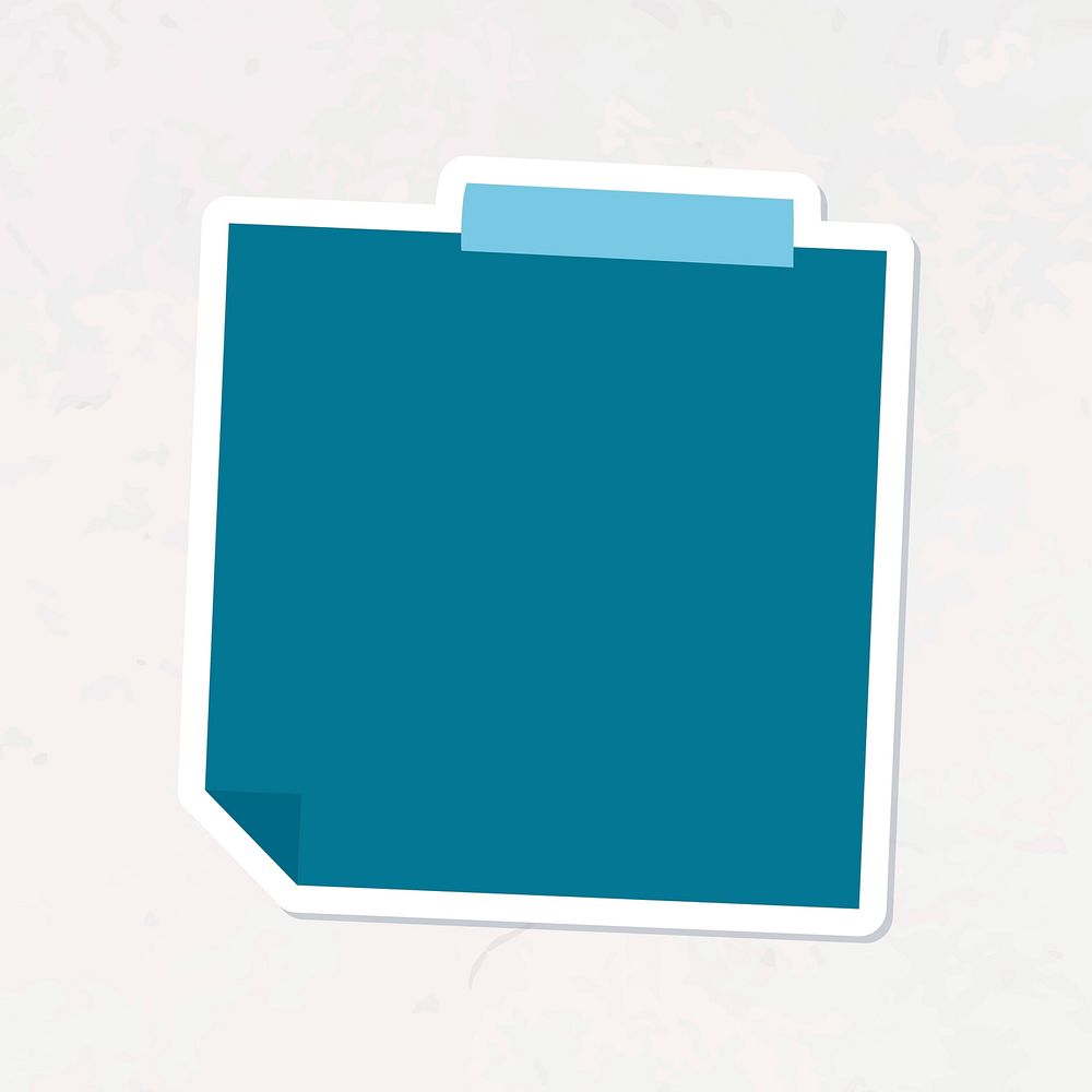 Blank dark blue notepaper journal sticker vector