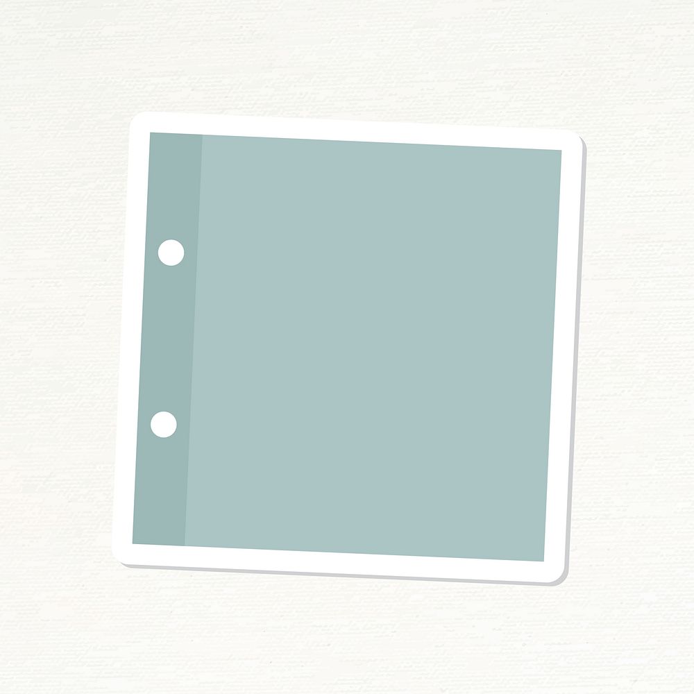 Gray hole punched notepaper journal sticker vector