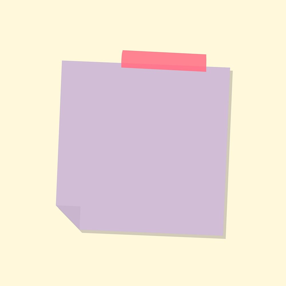 Pastel purple notepaper journal sticker vector