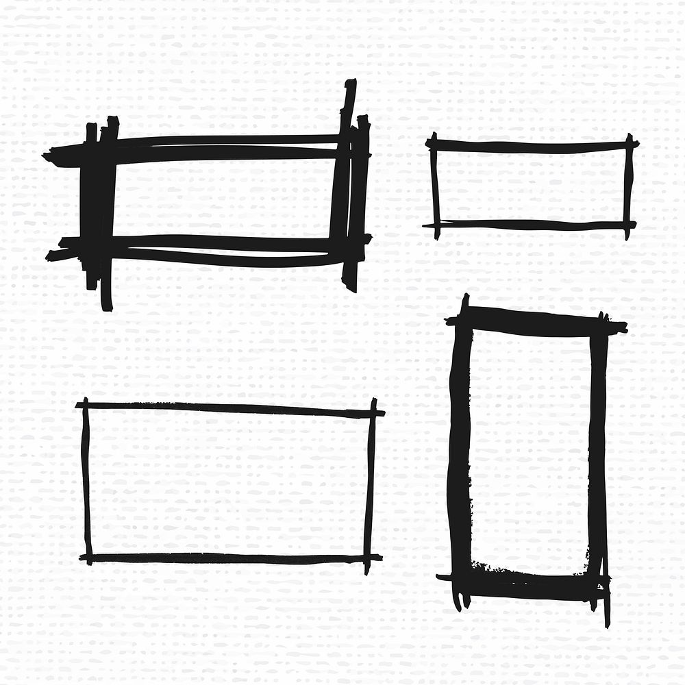 Black rectangle banner frame vector set