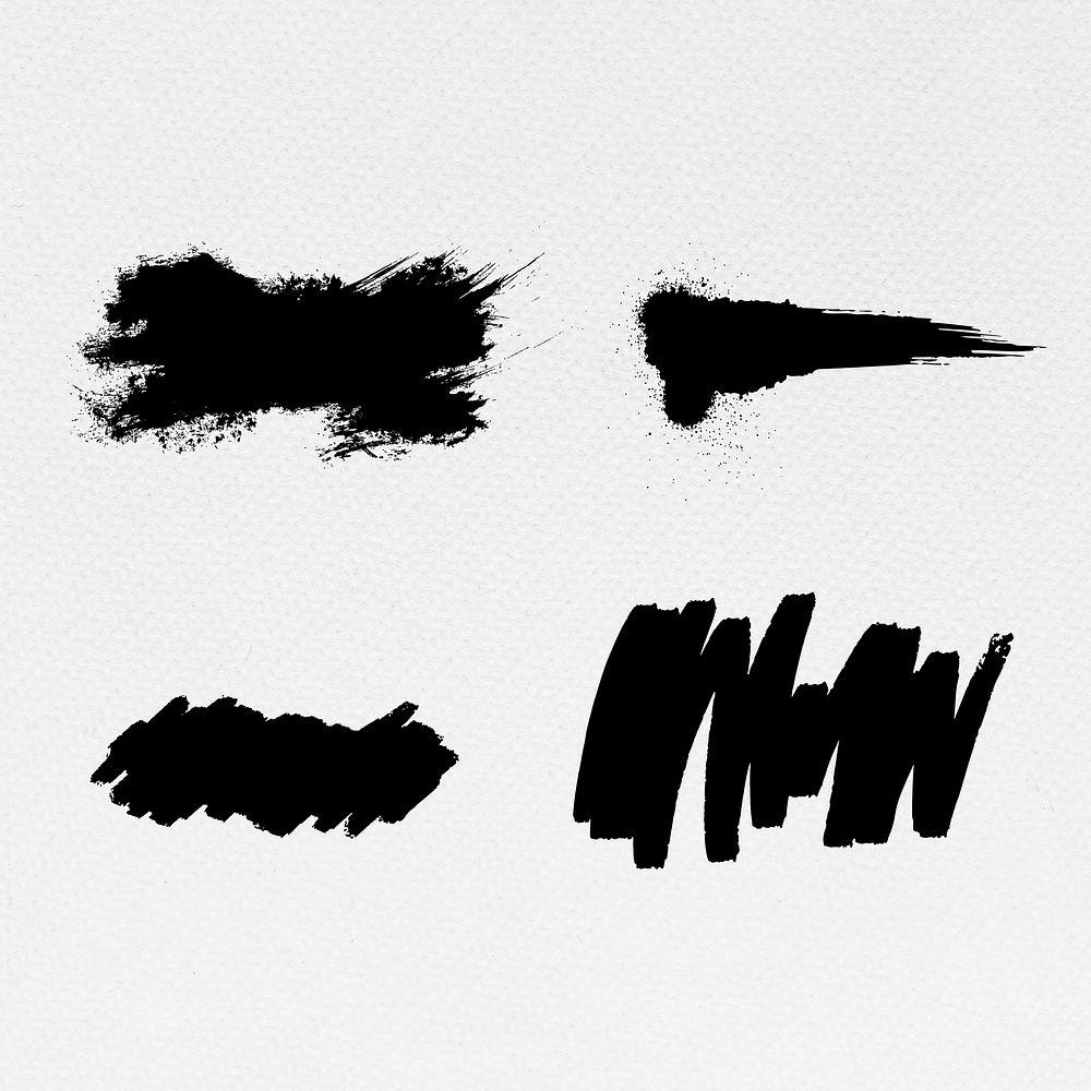 Brush graphic element set with texture background