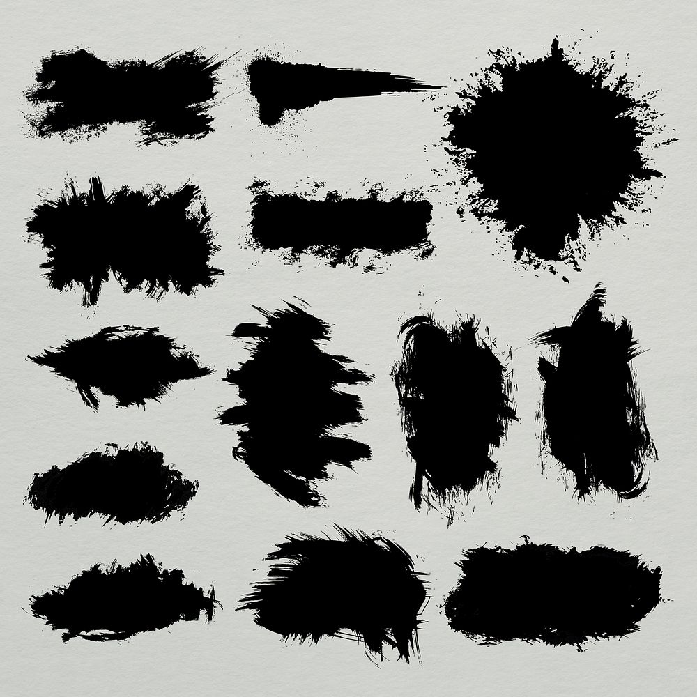 Black scribble brush banner graphic element collection