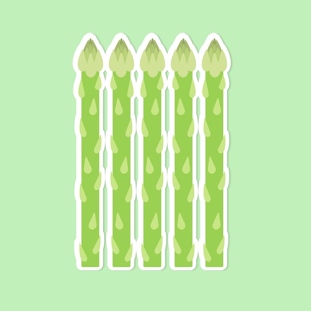 Vector pastel asparagus vegetable sticker cartoon clipart