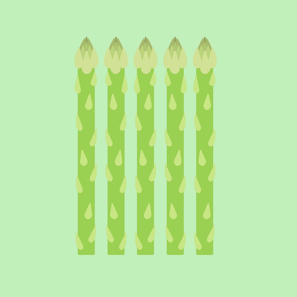Pastel asparagus vegetable sticker cartoon clipart