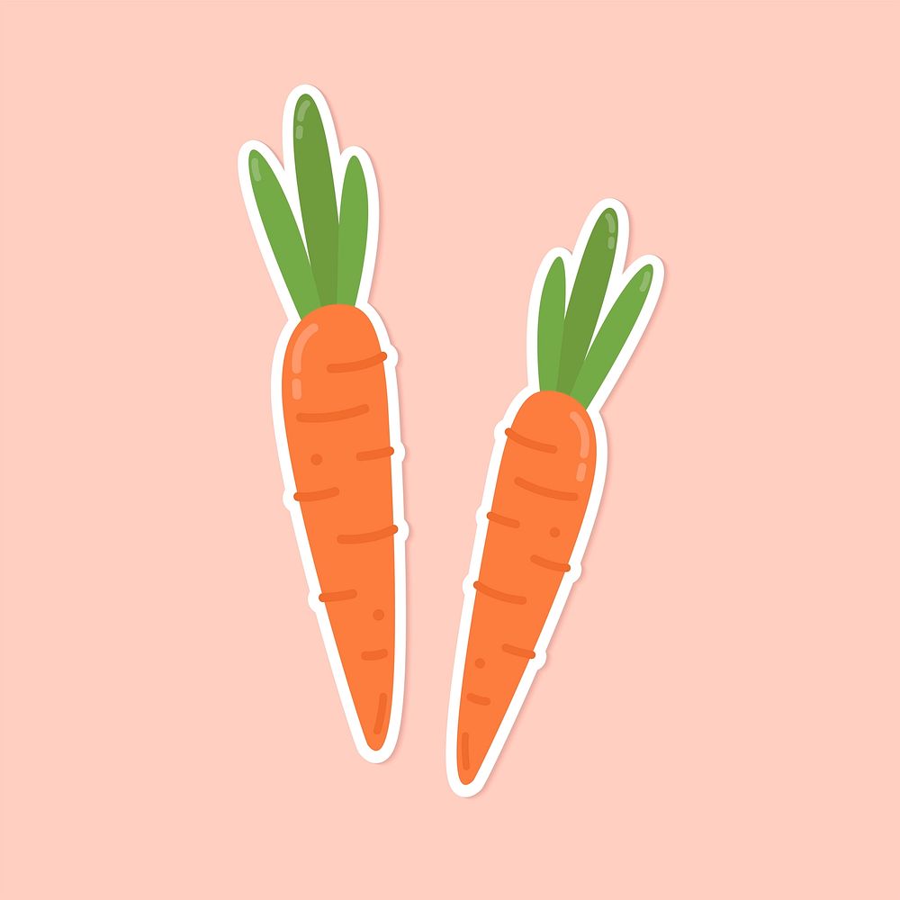 Colorful carrot food sticker clipart