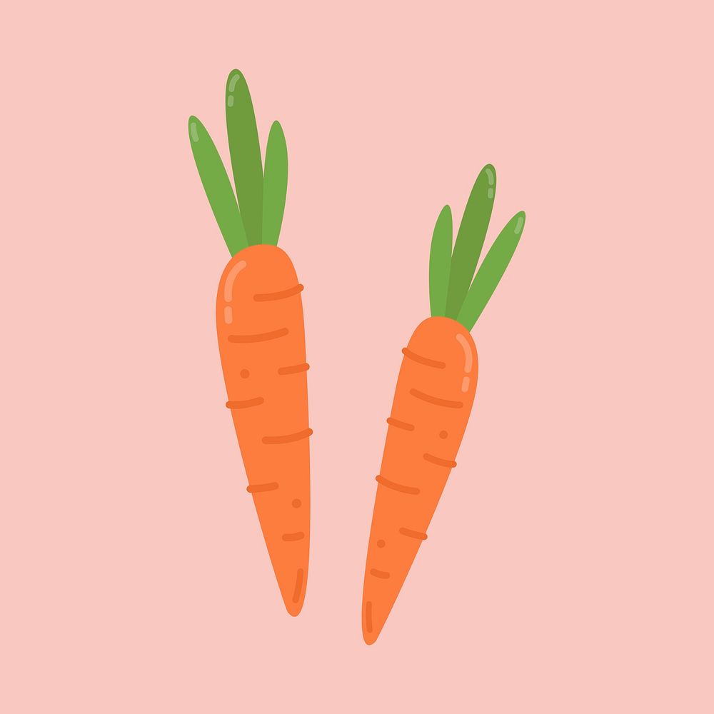 Psd colorful carrot food sticker clipart
