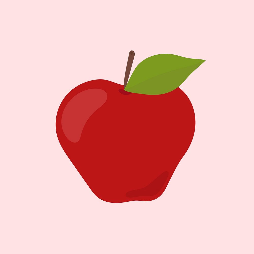 Red apple food sticker clipart