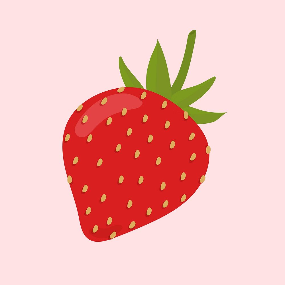 Colorful strawberry food sticker clipart