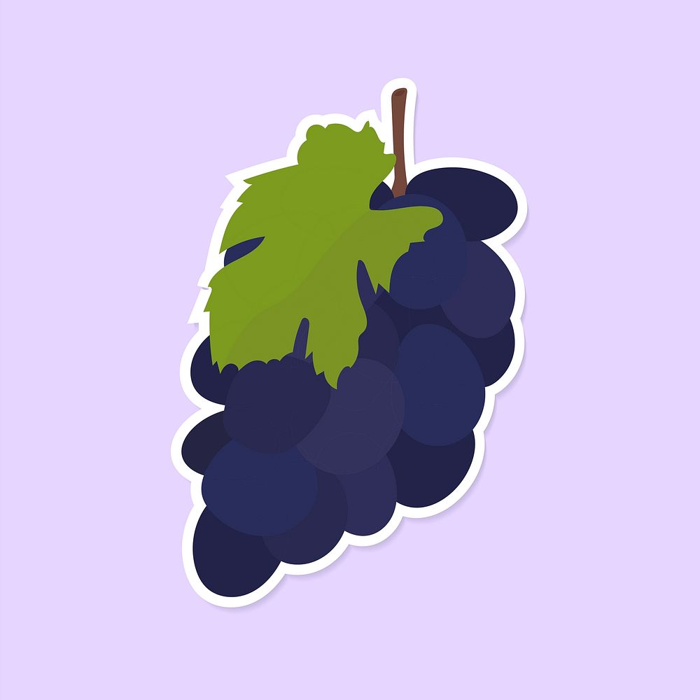 Colorful grapes food sticker clipart