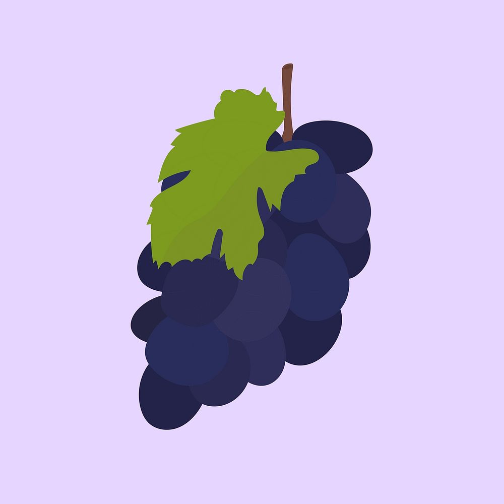 Colorful grapes food sticker clipart