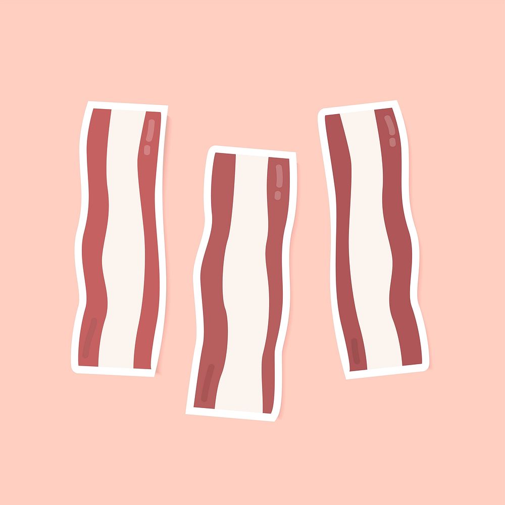 Pastel bacon food sticker clipart