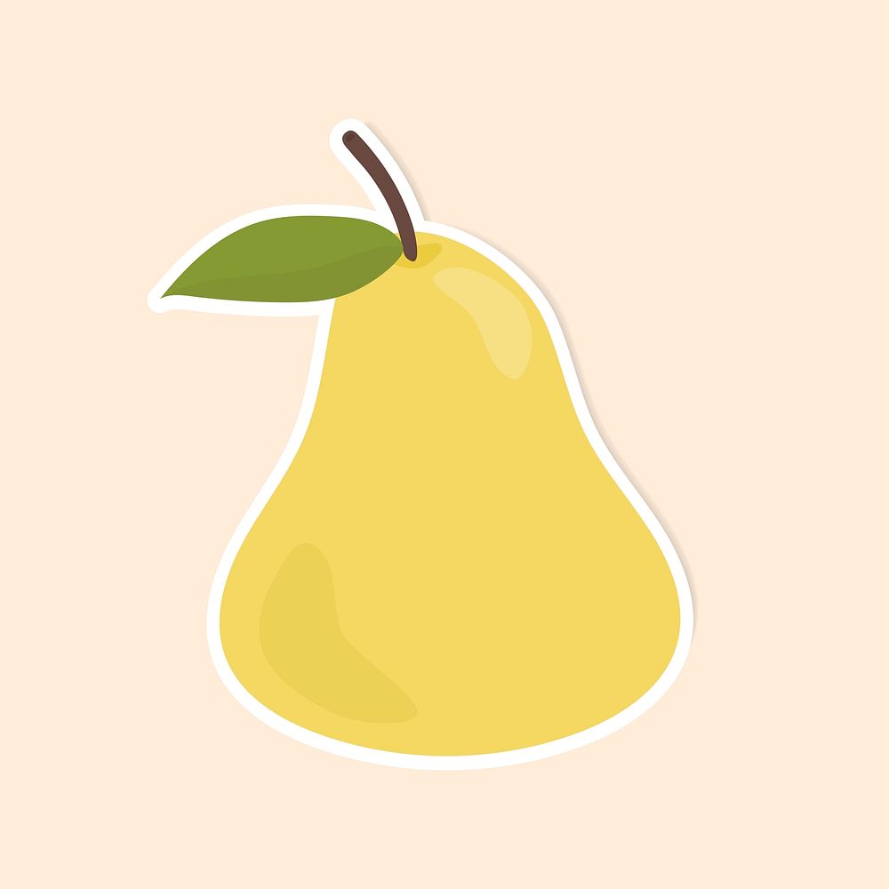 Vector colorful pear food sticker clipart