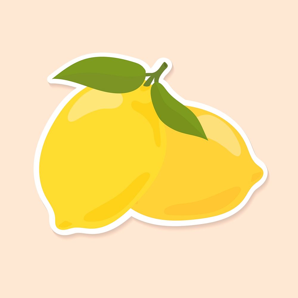 Colorful lemon vegetable cartoon sticker