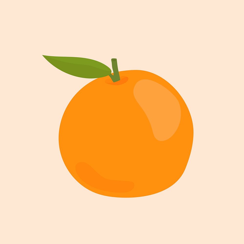 Pastel orange fruit sticker cartoon clipart