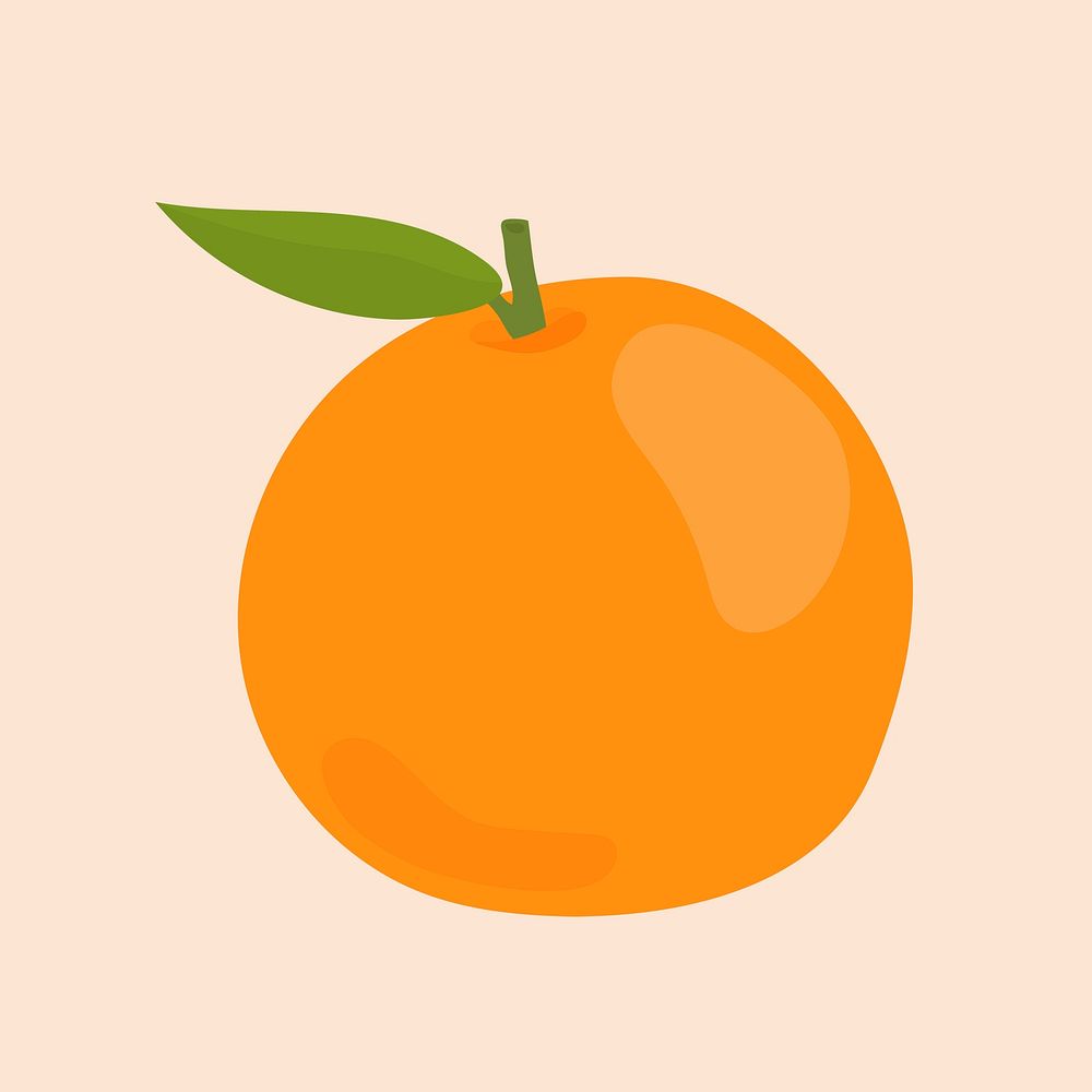 Psd pastel orange fruit sticker cartoon clipart