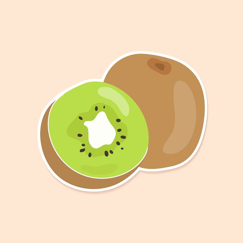 Pastel avocado fruit sticker clipart