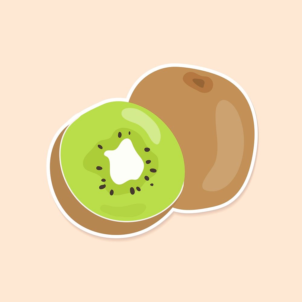 Vector pastel avocado fruit sticker clipart