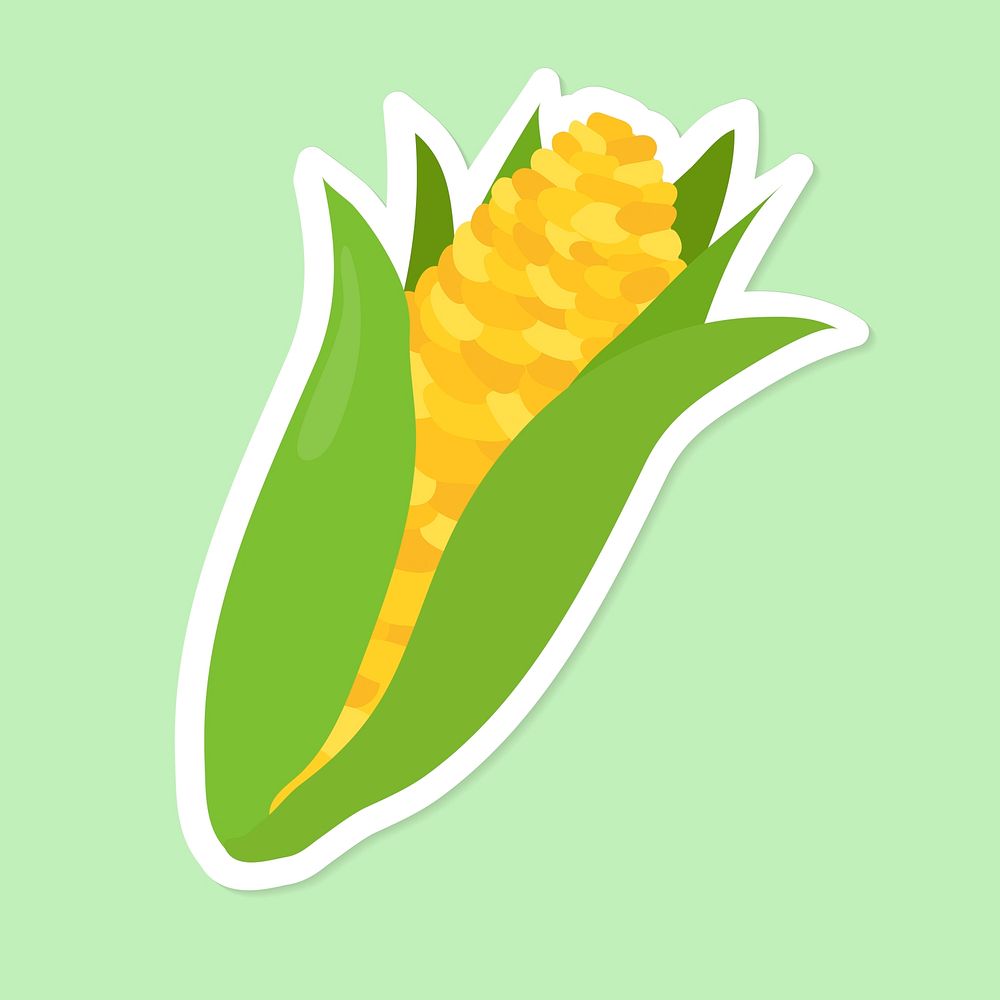 Pastel corn food sticker clipart