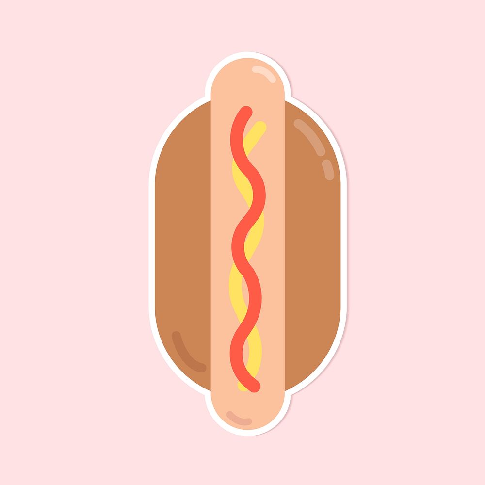 Vector pastel hot dog food sticker clipart