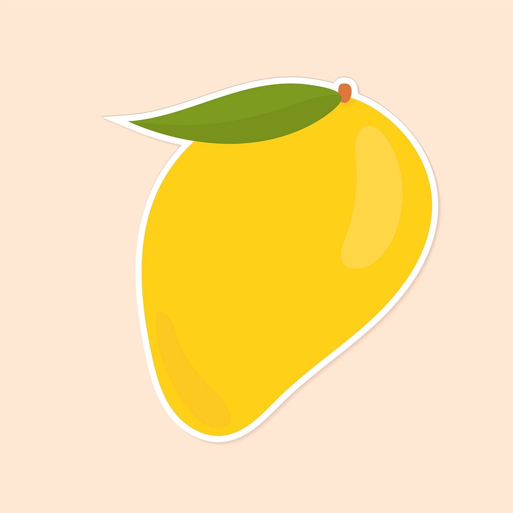 Pastel mango fruit sticker clipart