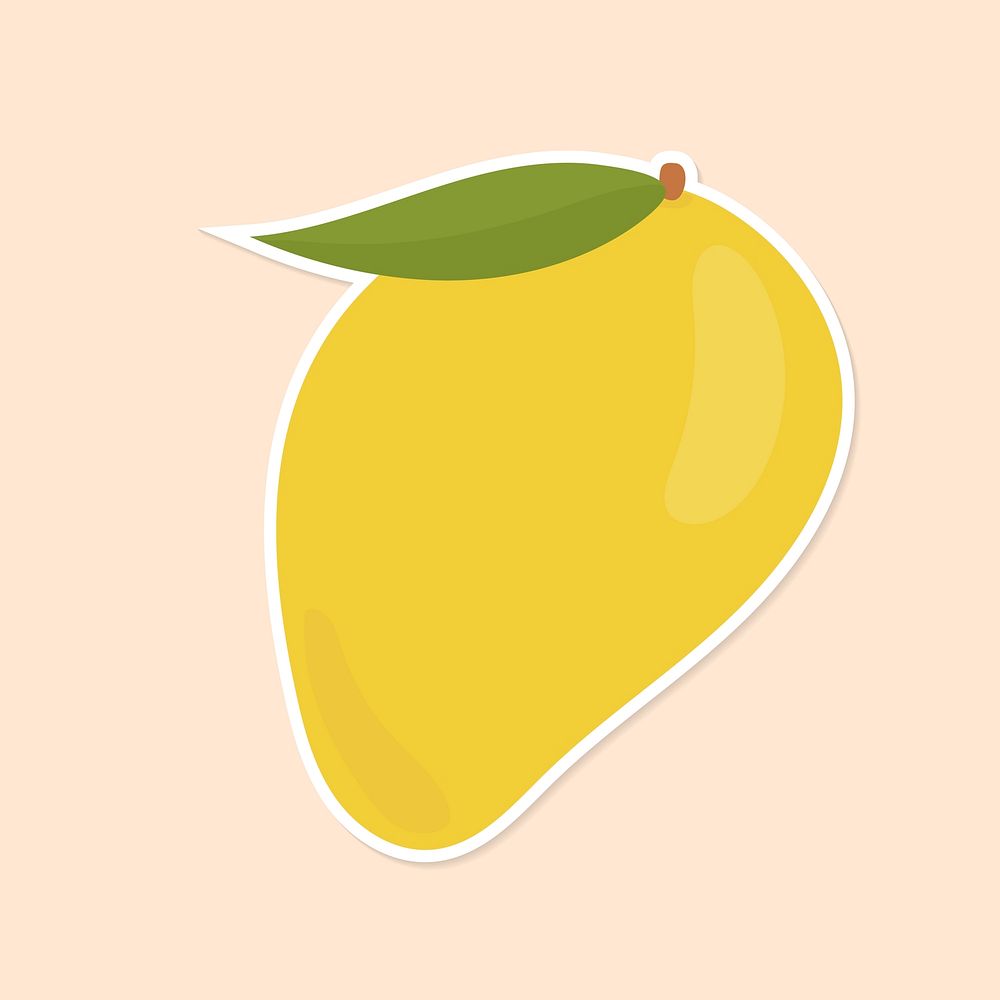 Vector pastel mango fruit sticker clipart