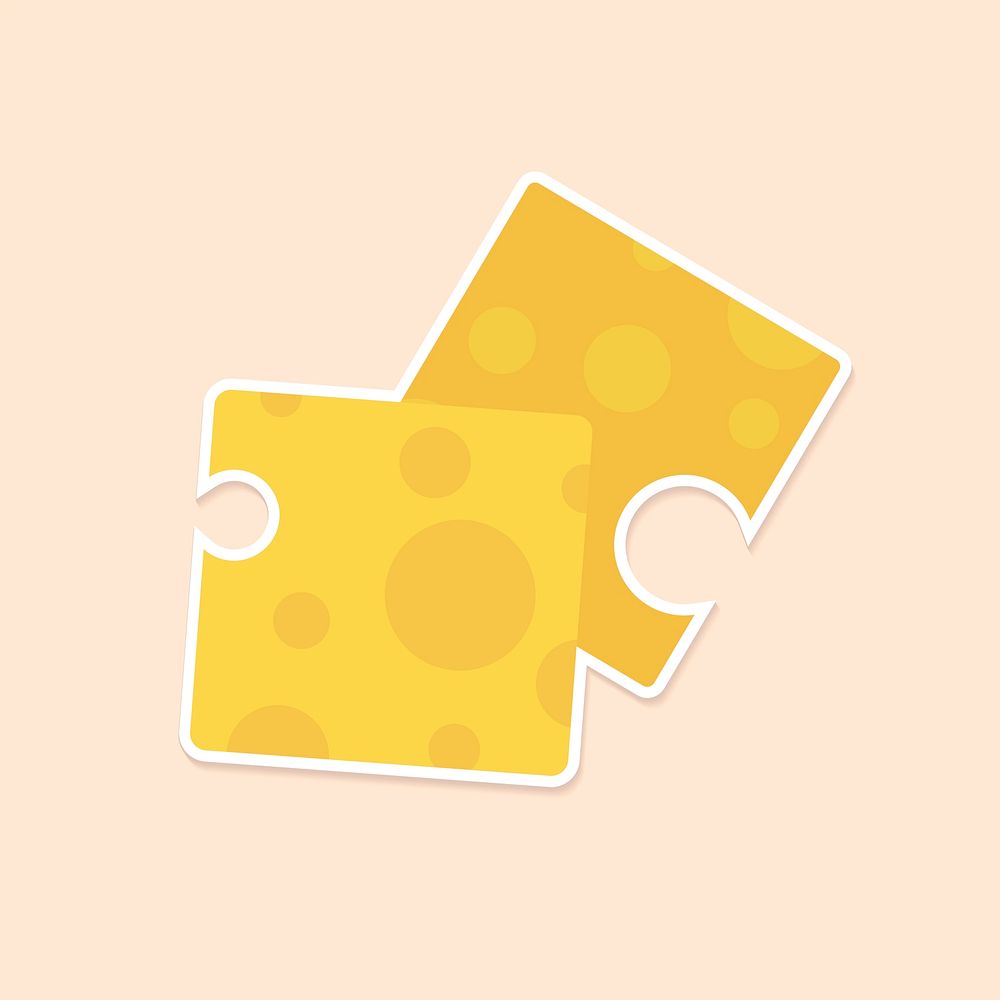 Vector pastel cheese food sticker clipart