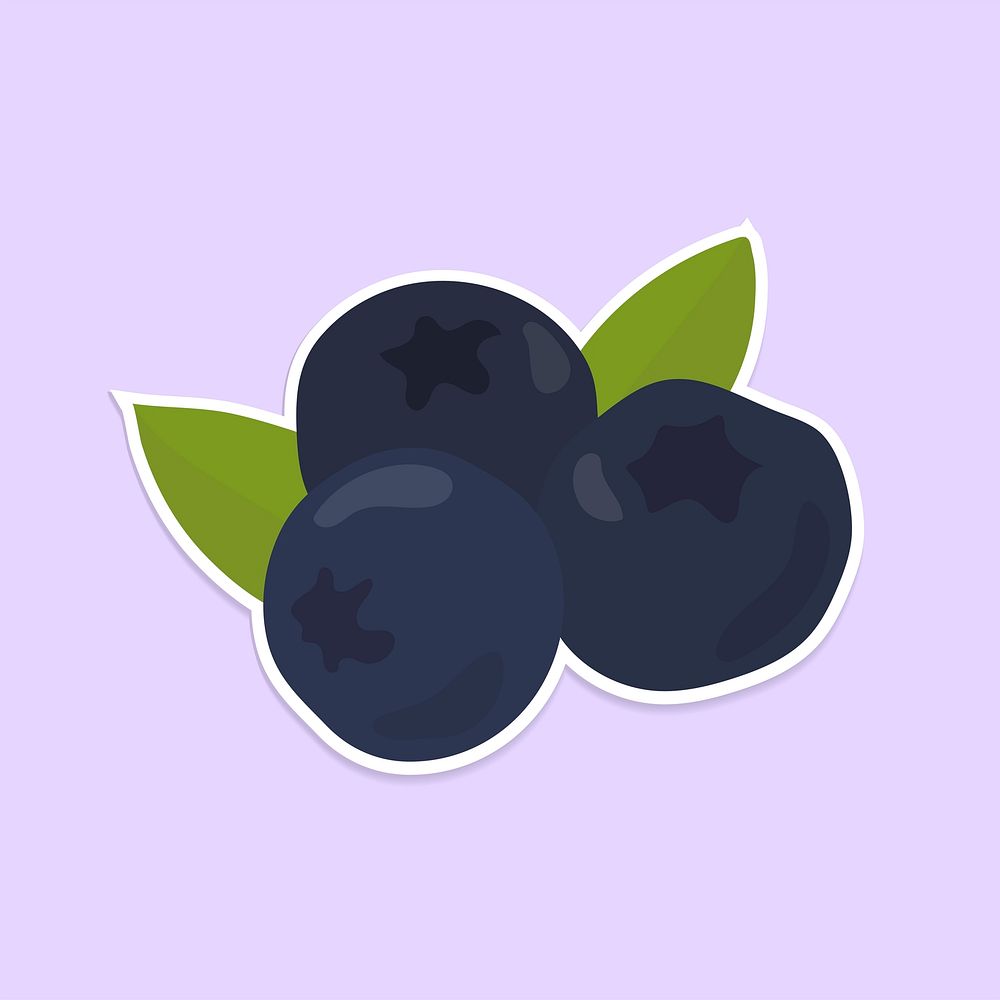 Cute blueberry fruit sticker clipart