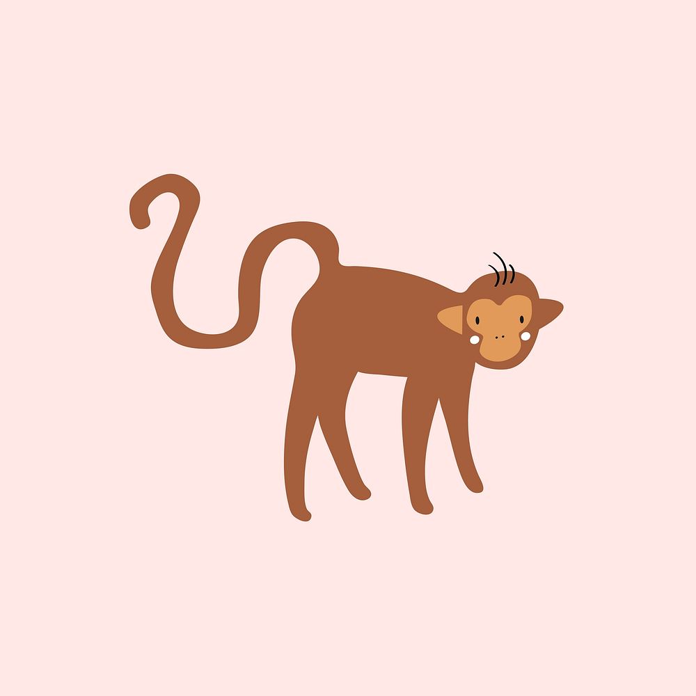 Flat illustration of monkey