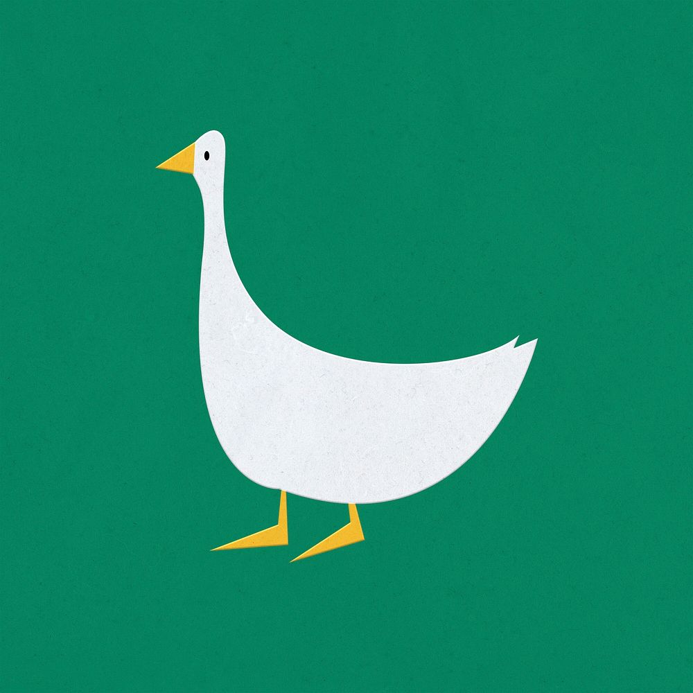 Cute flat illustration psd of white goose