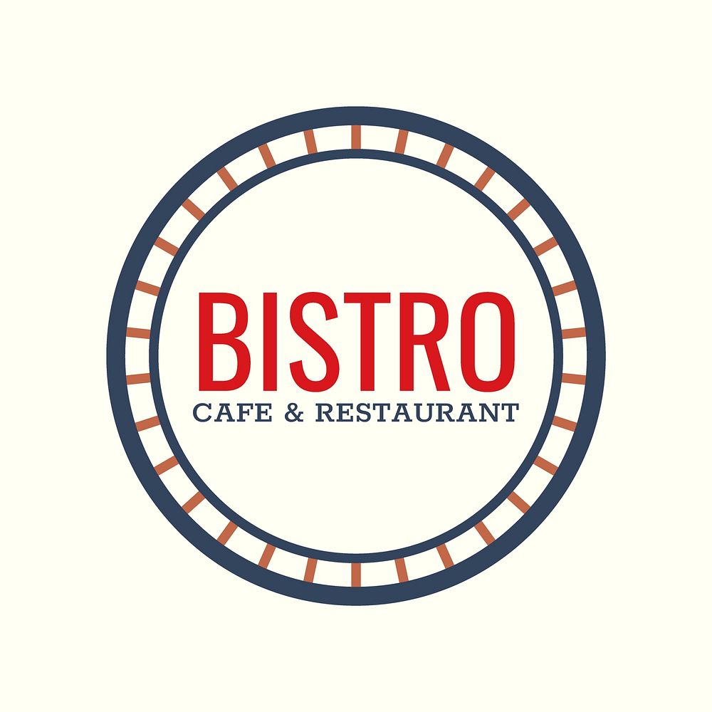 Bistro logo food business template for branding design, minimal style vector
