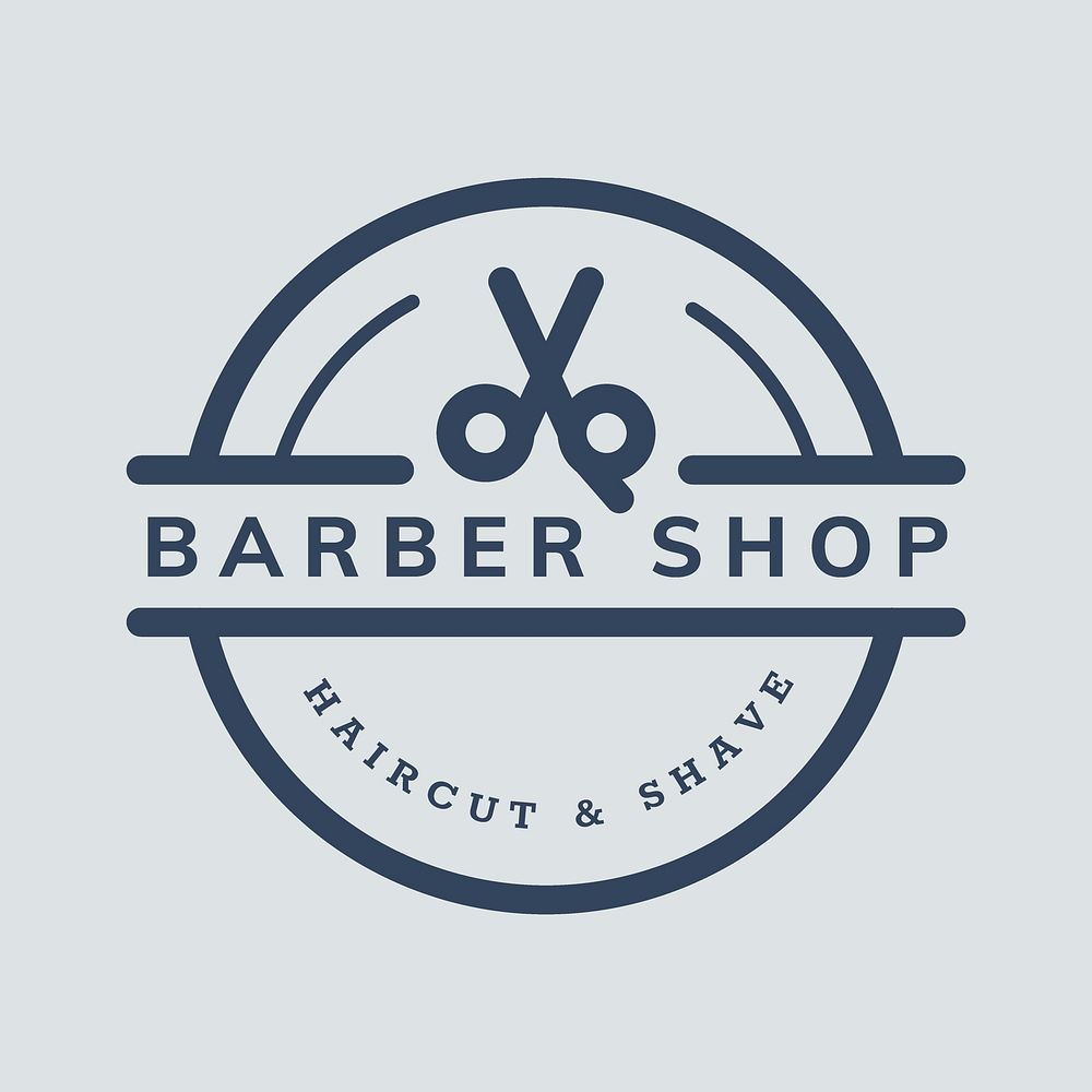 Barber shop logo business template for retro beauty branding design vector