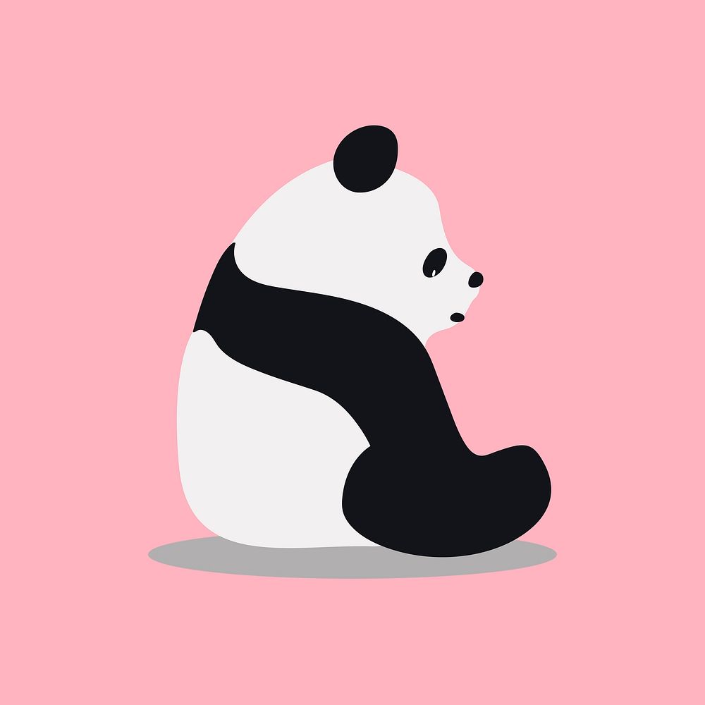 Cute panda animal doodle illustration for kids