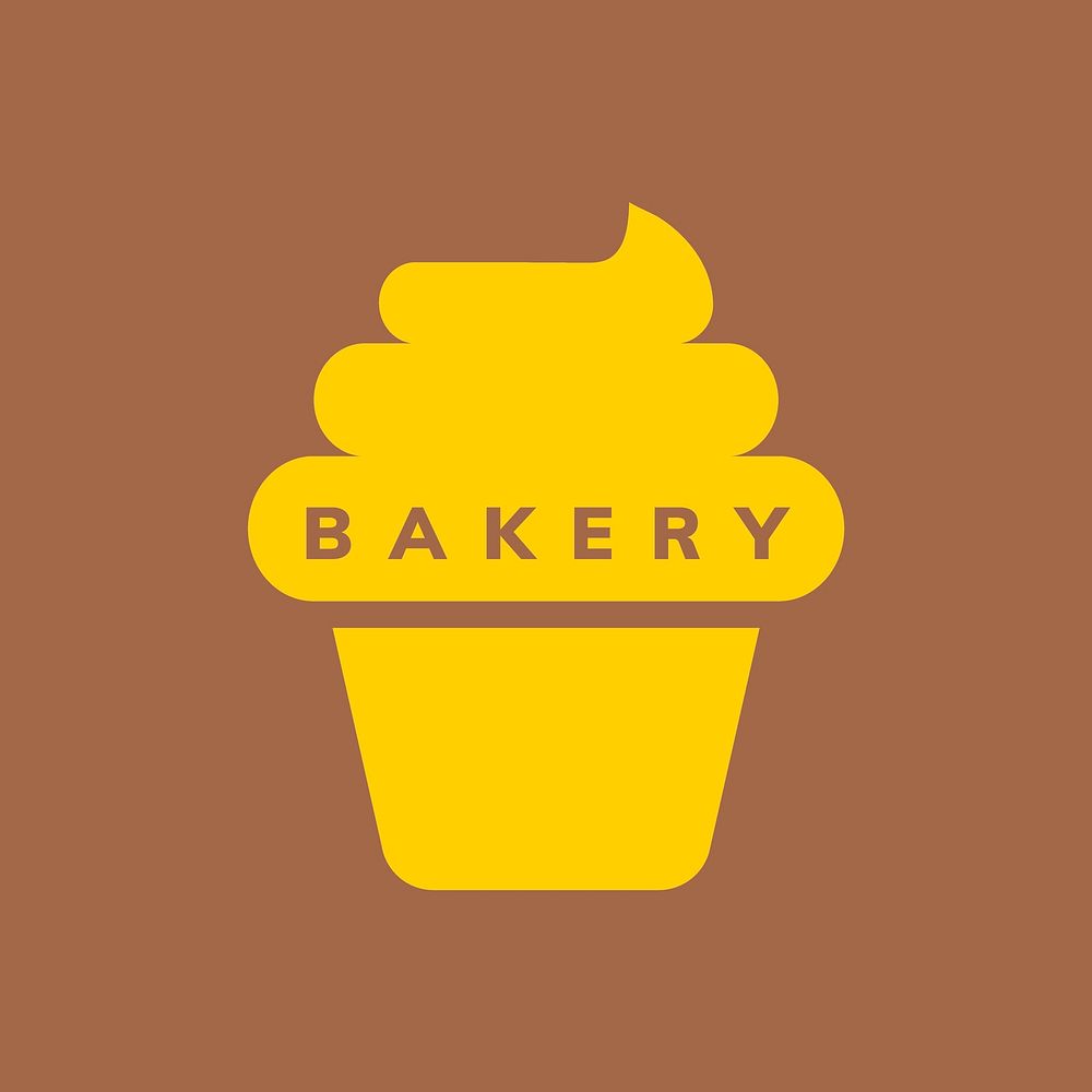 Bakery logo food business template for branding design yellow tone vector