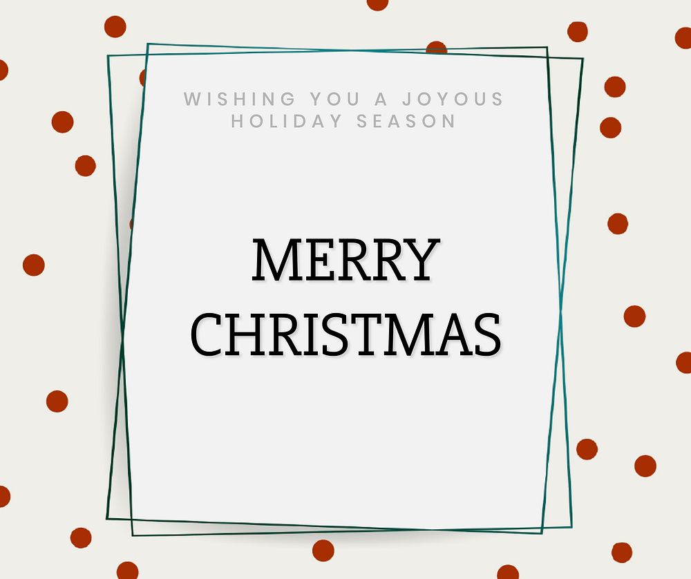 Merry Christmas greeting vector template for social media post
