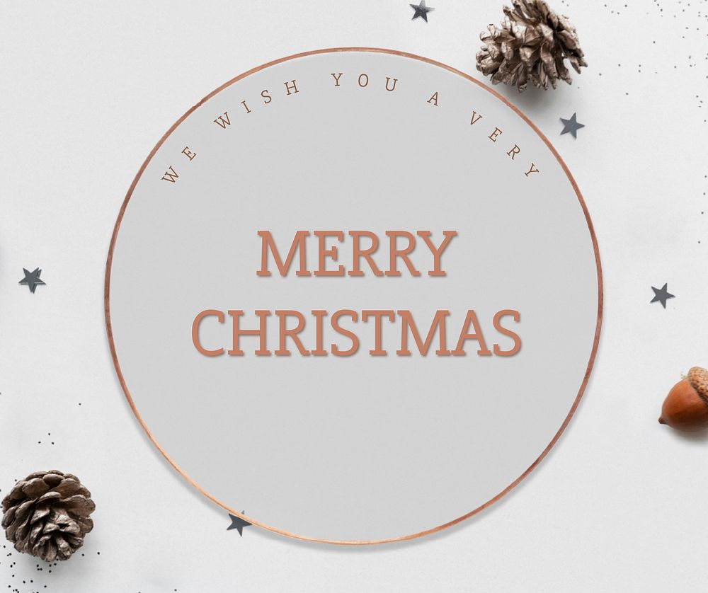 Merry Christmas greeting vector template for social media post