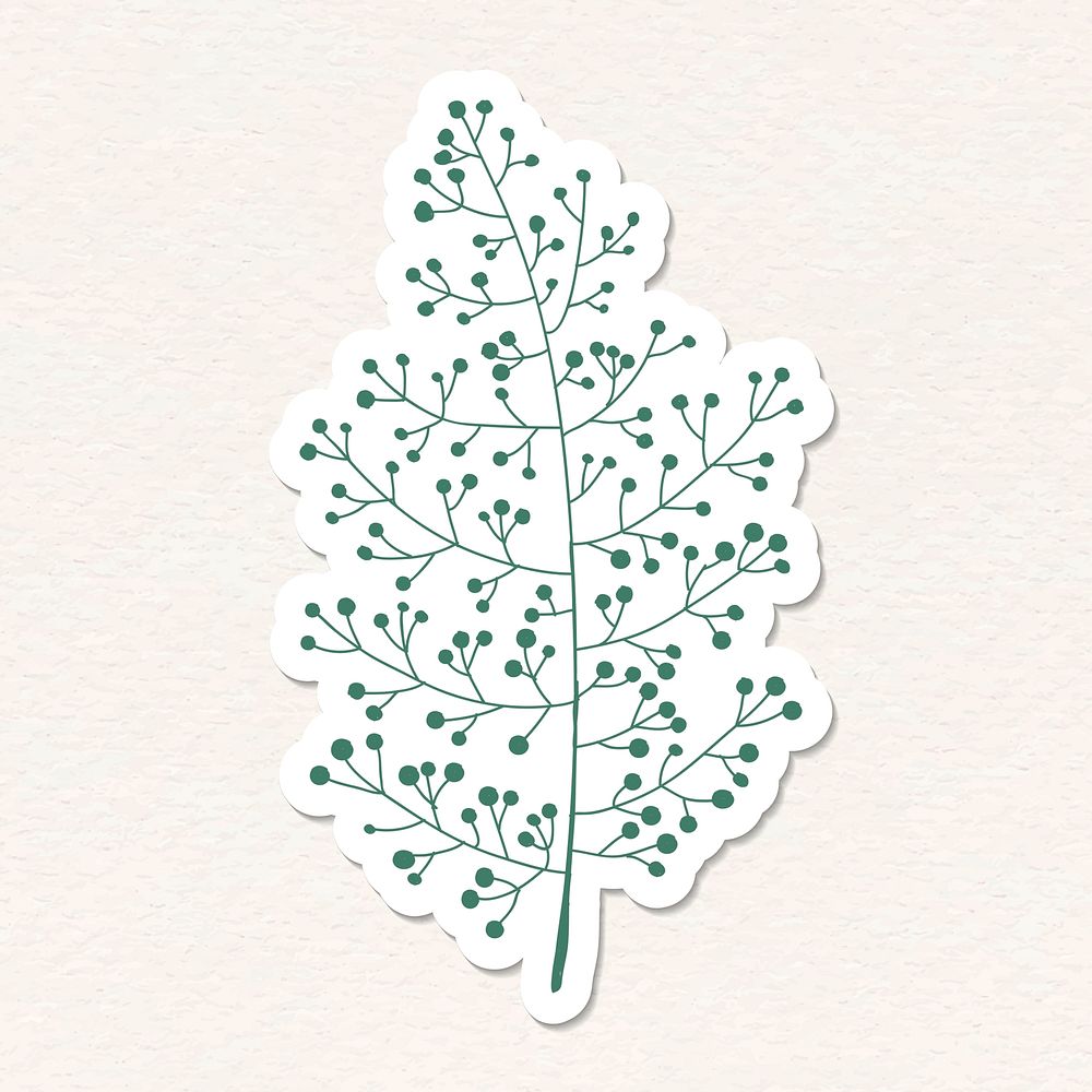 Cute doodle tree sticker with a white border vector