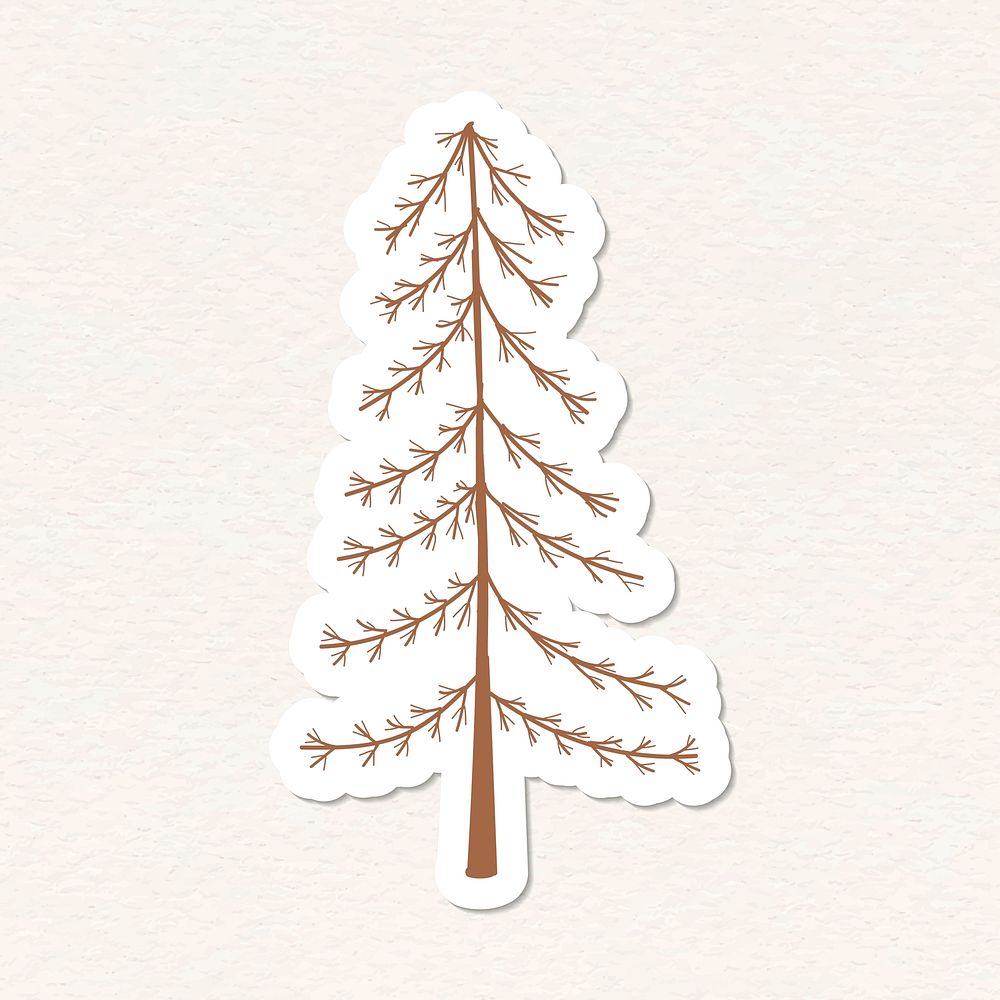 Dry tree sticker with a white border vector