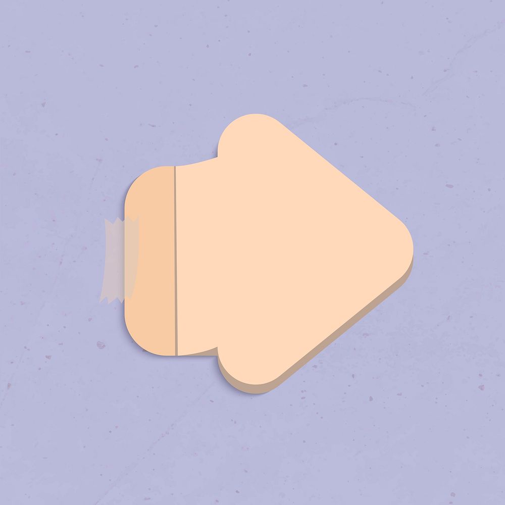 Orange arrow shaped reminder note sticker vector